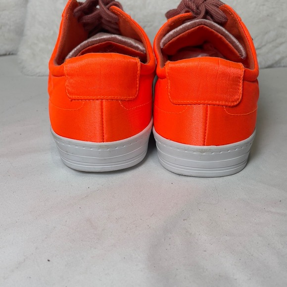 ASOS Velvet Sneakers Women's‎ Size 7 Mauve Pink Orange Accent Lace Up Shoes - Picture 9 of 11